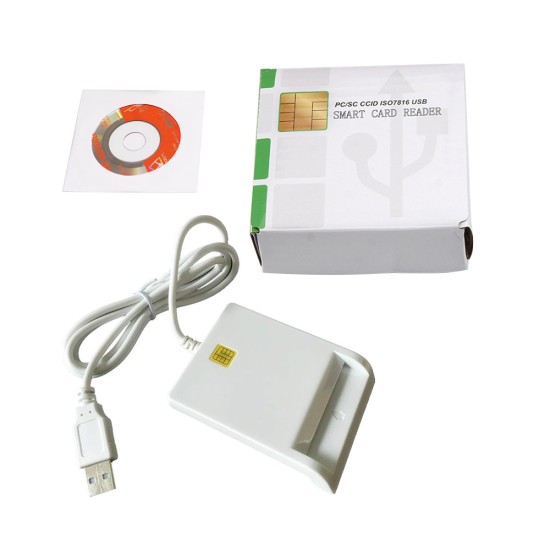 Smart Card Reader ISO7816 USB 2.0 White Smart Card Reader ISO7816 USB 2.0 White